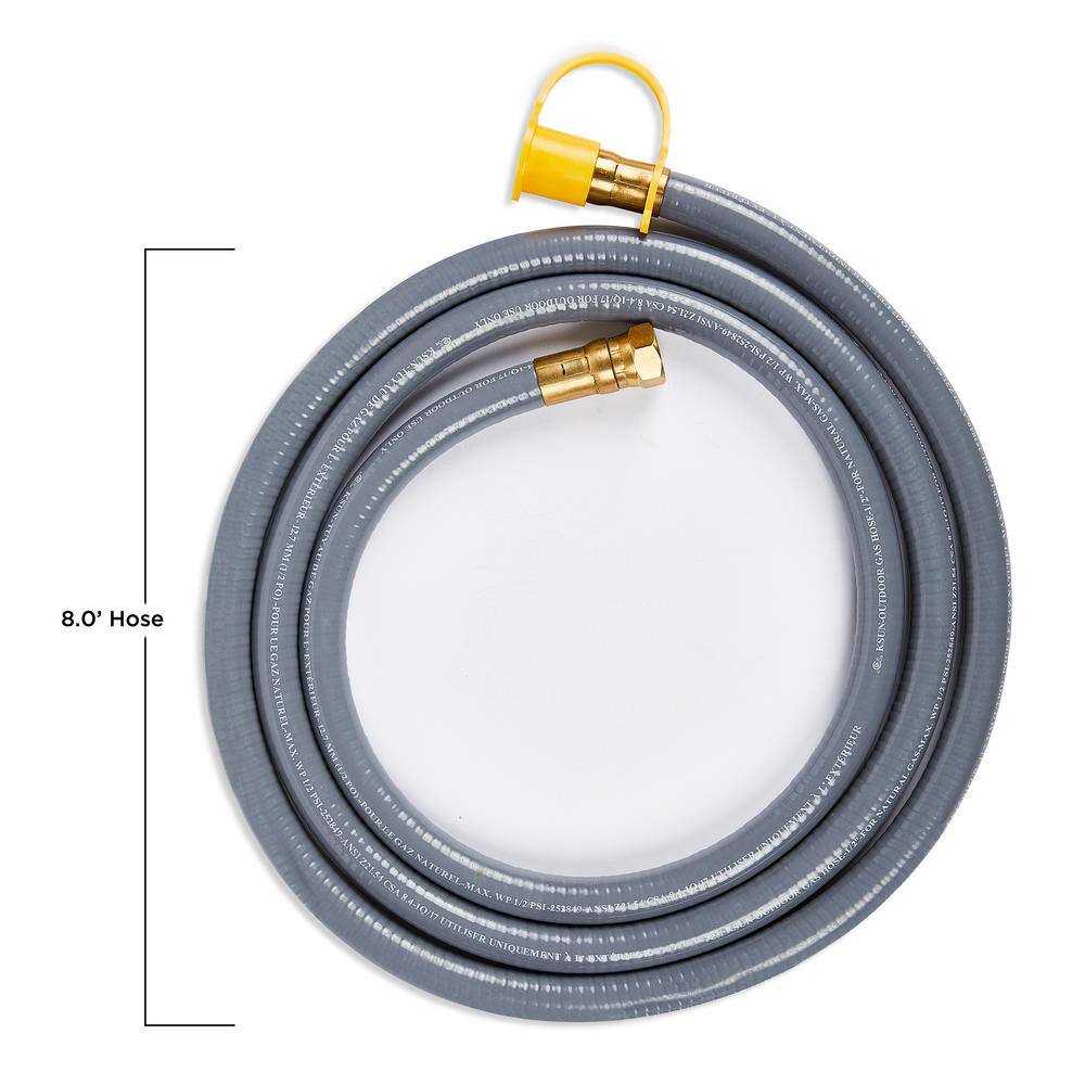 Long Rectangle Natural Gas Conversion Kit with 8 ft Hose