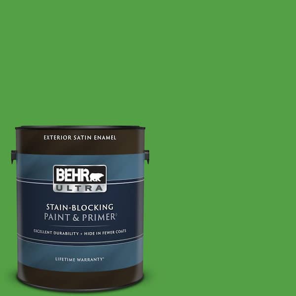 BEHR ULTRA 1 gal. #S-G-440 Green Acres Satin Enamel Exterior Paint & Primer