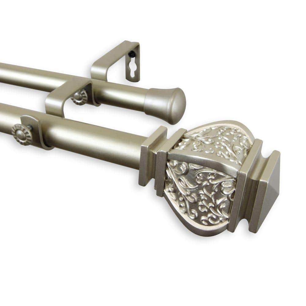 120 in. - 170 in. Telescoping 1 in. Double Curtain Rod Kit in Light Gold with Margot Finial price history on PriceWatchPro