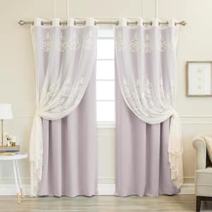 Lilac Solid Grommet Sheer Curtain - 52 in. W x 84 in. L (Set of 2)
