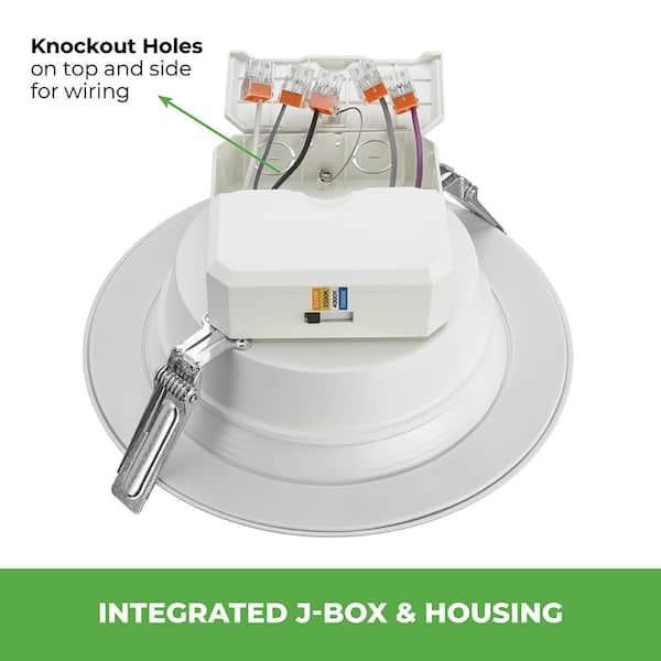 8 in. Canless White Adjustable CCT 3000 Lumens New Construction Remodel Integrated LED Recessed Light Trim (24-Pack)