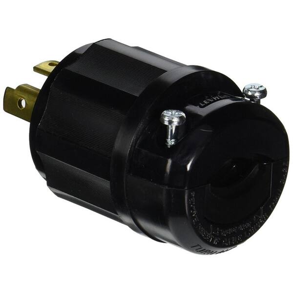 Leviton 30 Amp 480-Volt 3-Phase Locking Grounding Plug, Black 2731-B ...