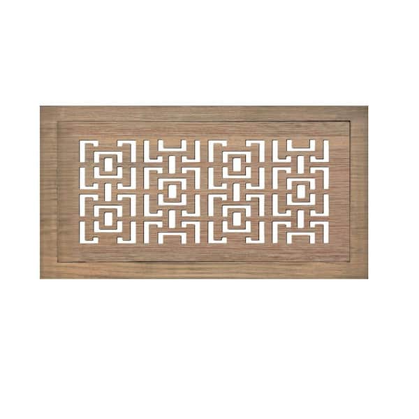 STELLAR Hardwood Floor Register, Duct Opening 4X10 (Overall 7x13) - Oriental Design