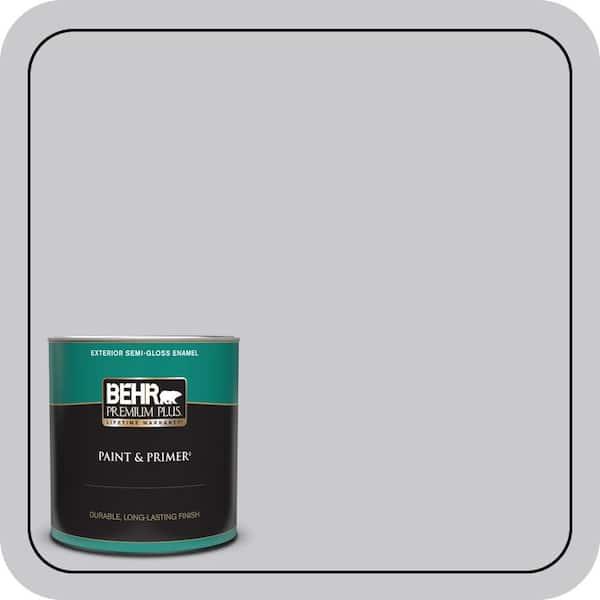 BEHR PREMIUM PLUS 1 qt. #ECC-62-1 Urban Gray Semi-Gloss Enamel Exterior Paint & Primer