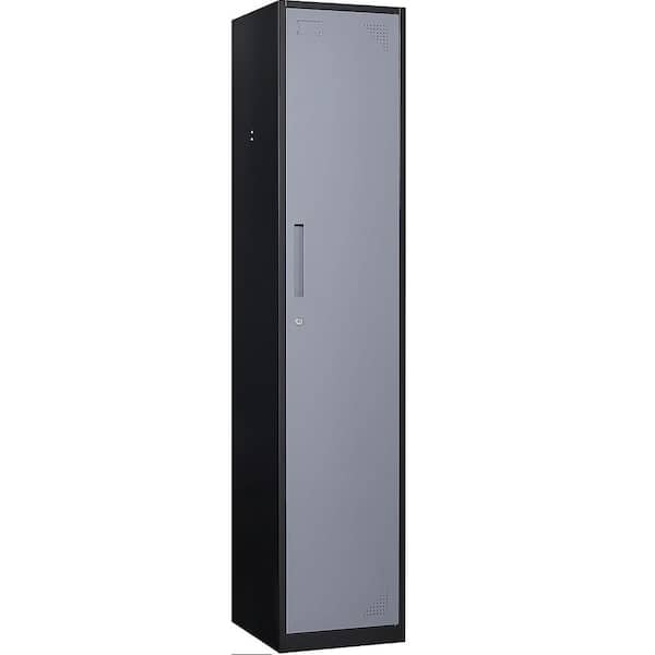 LISSIMO 3-Tier Metal Locker for Gym, School, Office, Storage Locker Cabinets with 1 Doors in Black&Grey for Employees