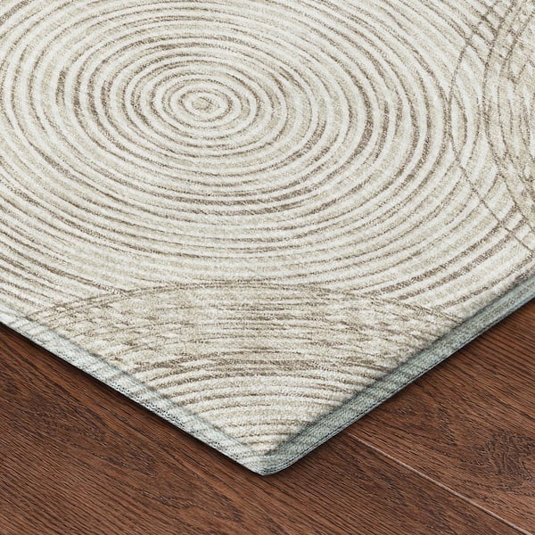 Mayfield Premium Machine Washable Abstract AMF2534 Ivory 2 ft. x 3 ft. Accent Rug