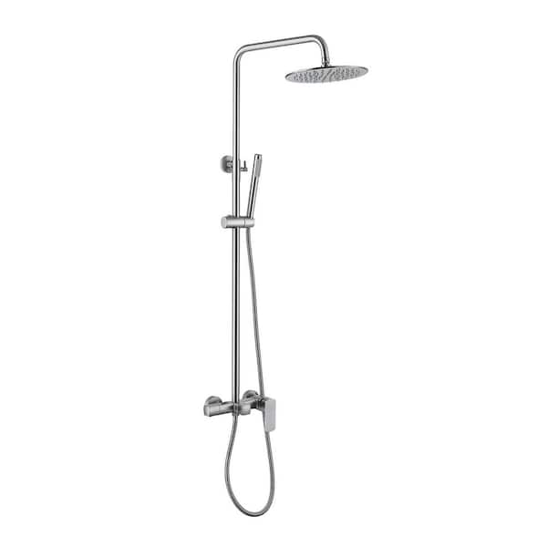 3-Spray Adjustable Tub and Shower Faucet with 360° Rotation Bathtub and Hand Shower in Brushed Nickel (Valve Included)