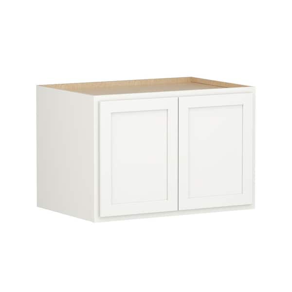 SIMPLY WOODMARK PRO Shaker Partial Overlay 36 in. W x 24 in. D x 24 in. H Plywood Assembled Wall Kitchen Cabinet in Linen White