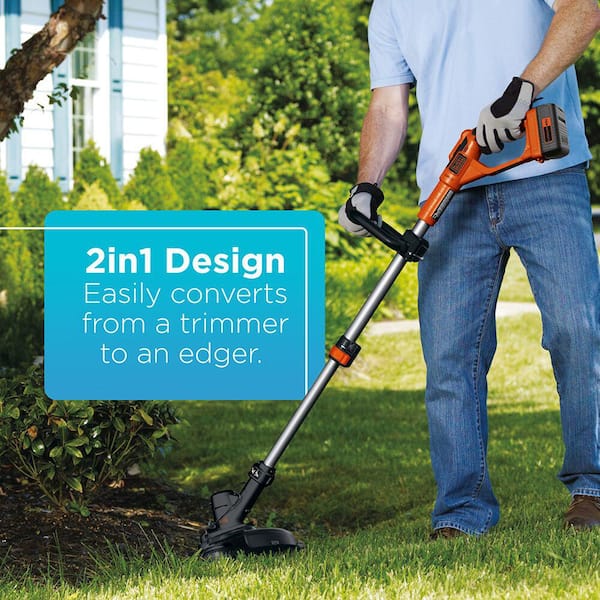 BLACK+DECKER 40V MAX 20 in. Battery Powered Walk Behind Push Lawn Mower and 2-in-1 String Trimmer/Edger with (2) 2Ah Batteries