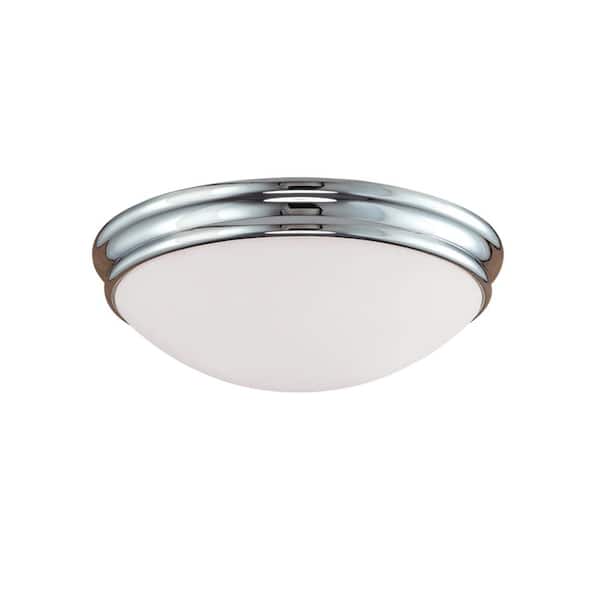 3-Light 14 in. Chrome Flushmount