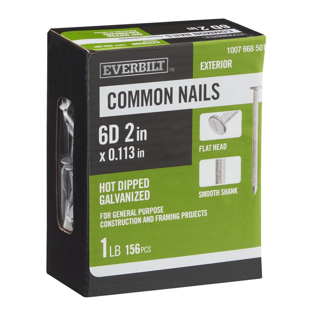 2 in. x 6D Hot Dipped Galvanized Common Nails 1 lb. (156-Count) price history on PriceWatchPro