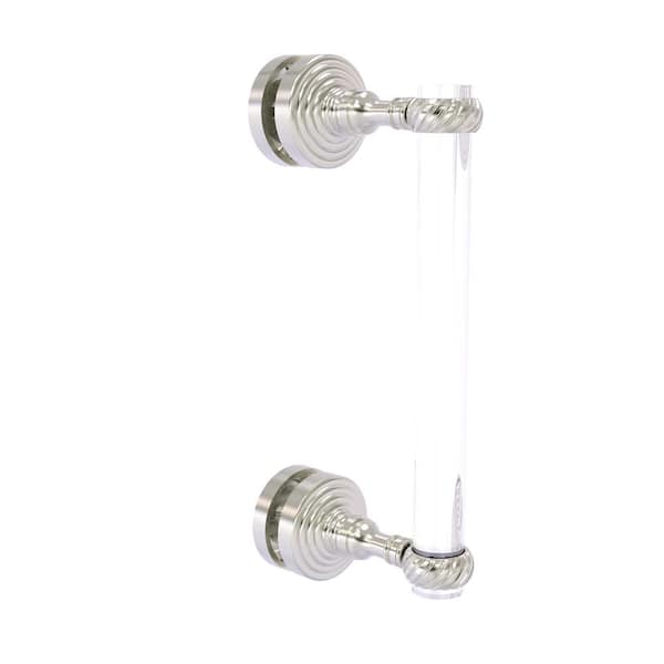 Allied Brass Pacific Grove 8 in. Single Side Shower Door Pull with Twisted Accents in Satin Nickel