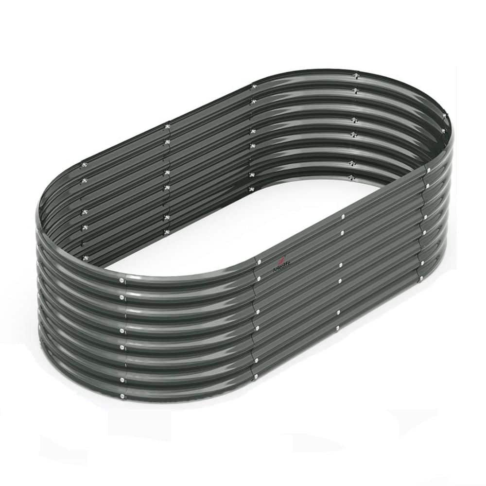 Galvanized Raised Garden Bed Kit 96 in. L x 48 in. W x 24 in. H Deep Root Planters Large Bottomless Quartz Grey Metal price history on PriceWatchPro