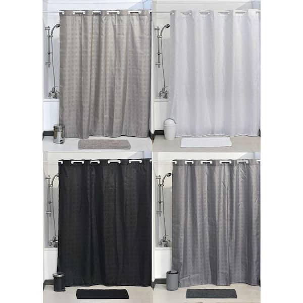 Hookless Shower Curtain Polyester Cubic, Hookless Shower Curtain With Window