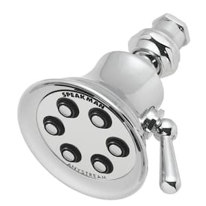 3-Spray 3.4 in. Single Wall Mount Fixed Adjustable Shower Head in Polished Chrome