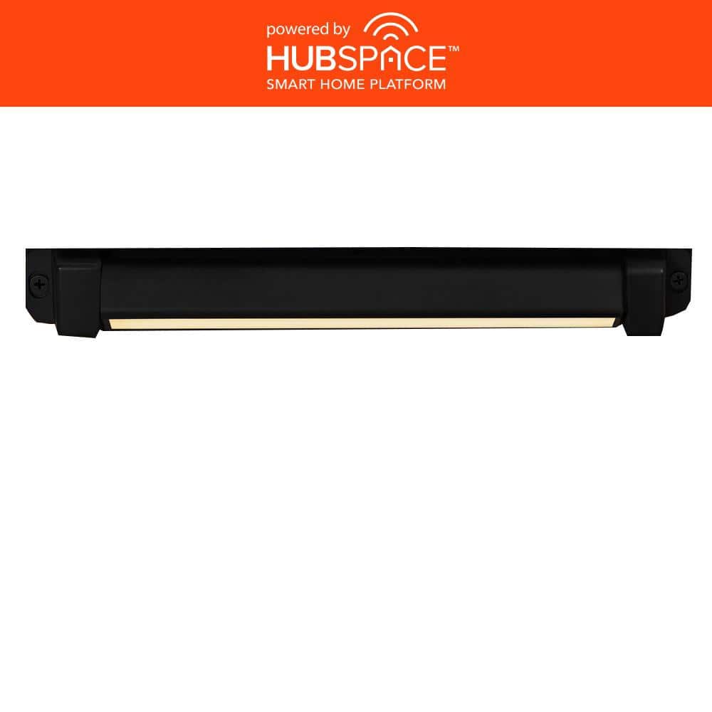 Hampton Bay Smart Low Voltage Matte Black Hardwired Integrated LED RGB