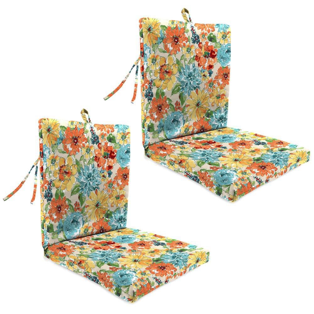 38 in. L x 21 in. W x 2 in. T Rectangular Outdoor Dining Chair Cushion in Wildflowers Multicolor (2-Pack) price history on PriceWatchPro