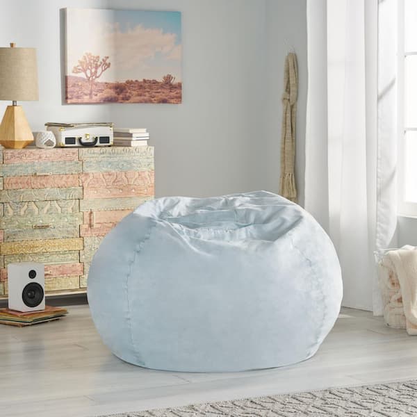 Noble House Nick Blue Bean Bag 42.00 in. x 52.00 in. x 52.00 in. 83141 -  The Home Depot