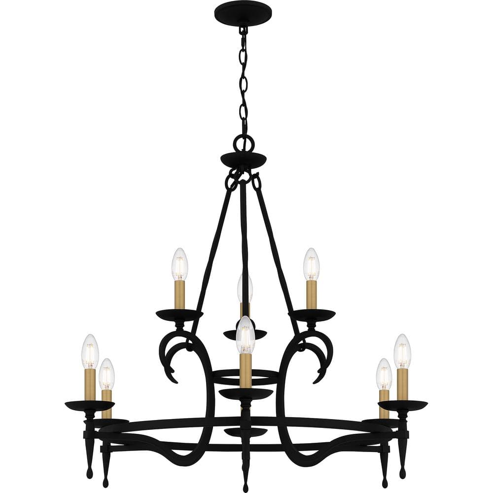 Octavia Black Iron 9-Light Candle Chandelier