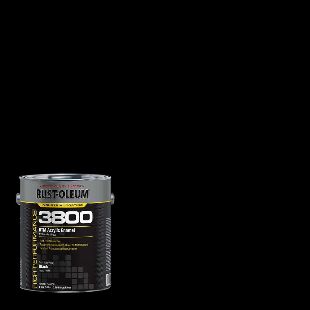 RustOleum 1 gal. 3800 DTM OSHA Flat Black Interior/Exterior Acrylic
