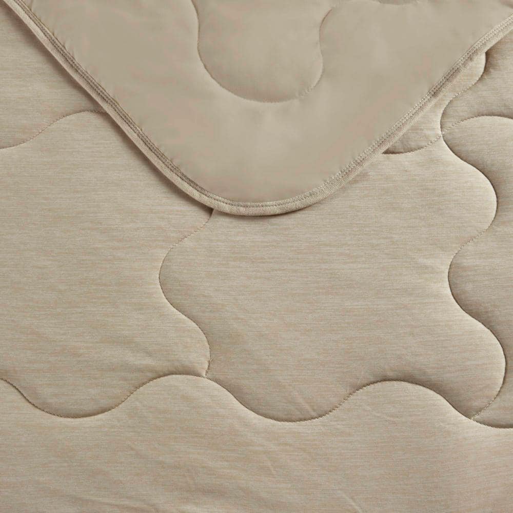 Tan Cooling Touch Lightweight Knit Throw Blanket