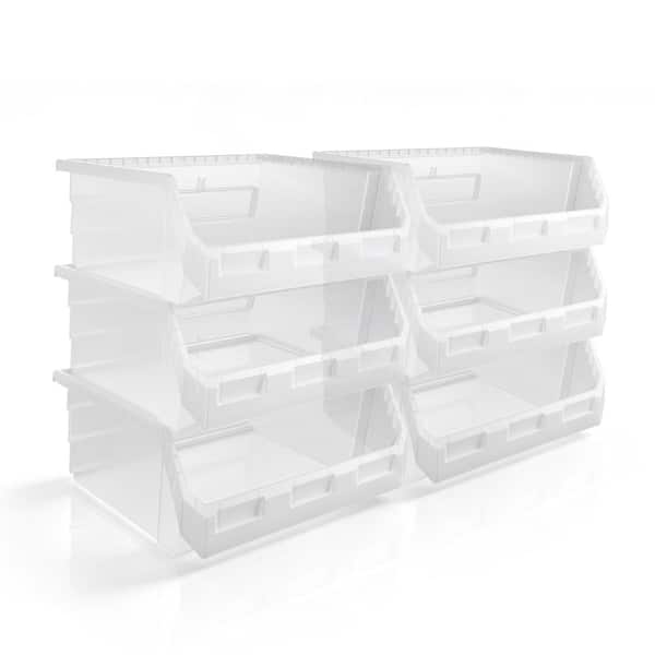 Sorbus Open Front Stackable Clothing Storage Bin – Closet Organizer - X-Large, Set of 6, Clear