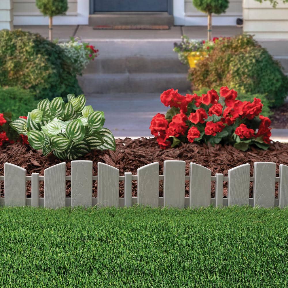 Gray 60 ft. No-Dig Plastic Adirondack Landscape Edging Kit