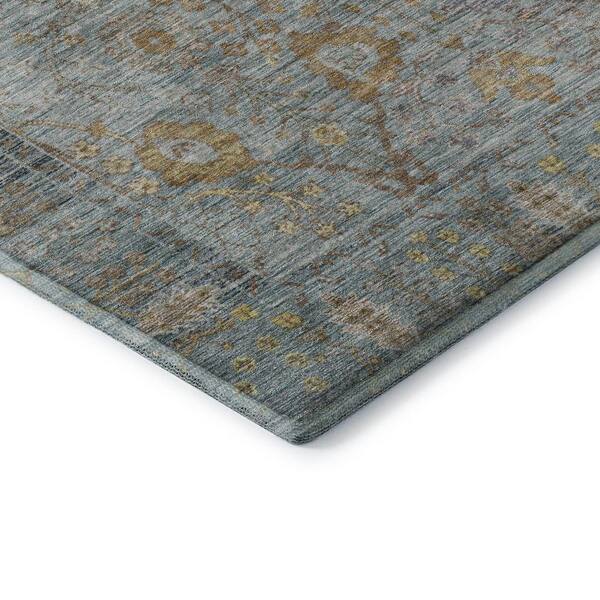Mayfield Premium Machine Washable Abstract AMF1106 Teal 3 ft. x 5 ft. Area Rug