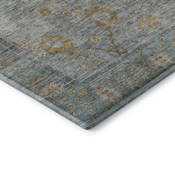 Mayfield Premium Machine Washable Abstract AMF1106 Teal 9 ft. x 12 ft. Area Rug