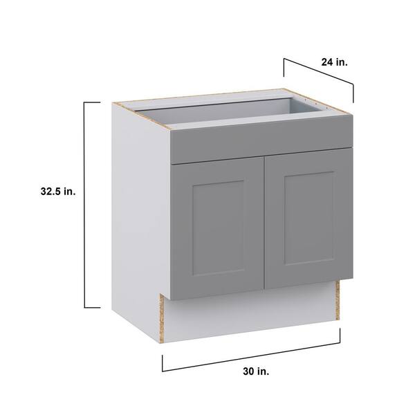 J COLLECTION Bristol Painted Slate Gray Shaker Assembled 12 in.W x 32.5 in.H x 23.75 in.D Accessible ADA 1 Draw Base Kitchen Cabinet