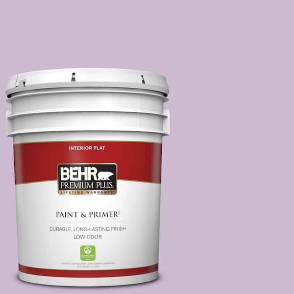 BEHR PREMIUM PLUS 5 gal. #660C-3 Sweet Petal Flat Low Odor Interior Paint & Primer