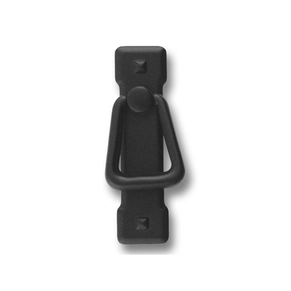 2-7/32 in. Center-to-Center Matte Black Cast Metal Drop Drawer Pull-53.