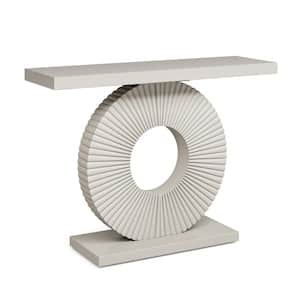 Turrella 40 in. Gray Rectangle MDF Console Table with Geometric Base, Modern Entryway Table Sofa Table, Accent Table