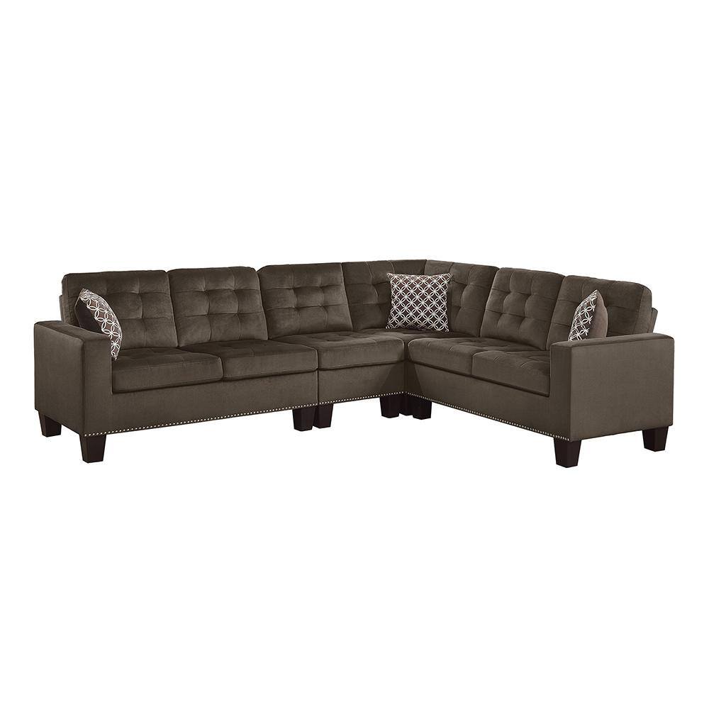 Boykin 107 in. Straight Arm 2-piece Microfiber Reversible Sectional Sofa in