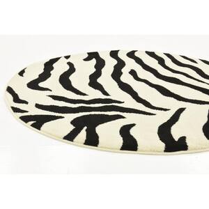 Wildlife Zebra Ivory 4' 0 x 4' 0 Round Rug