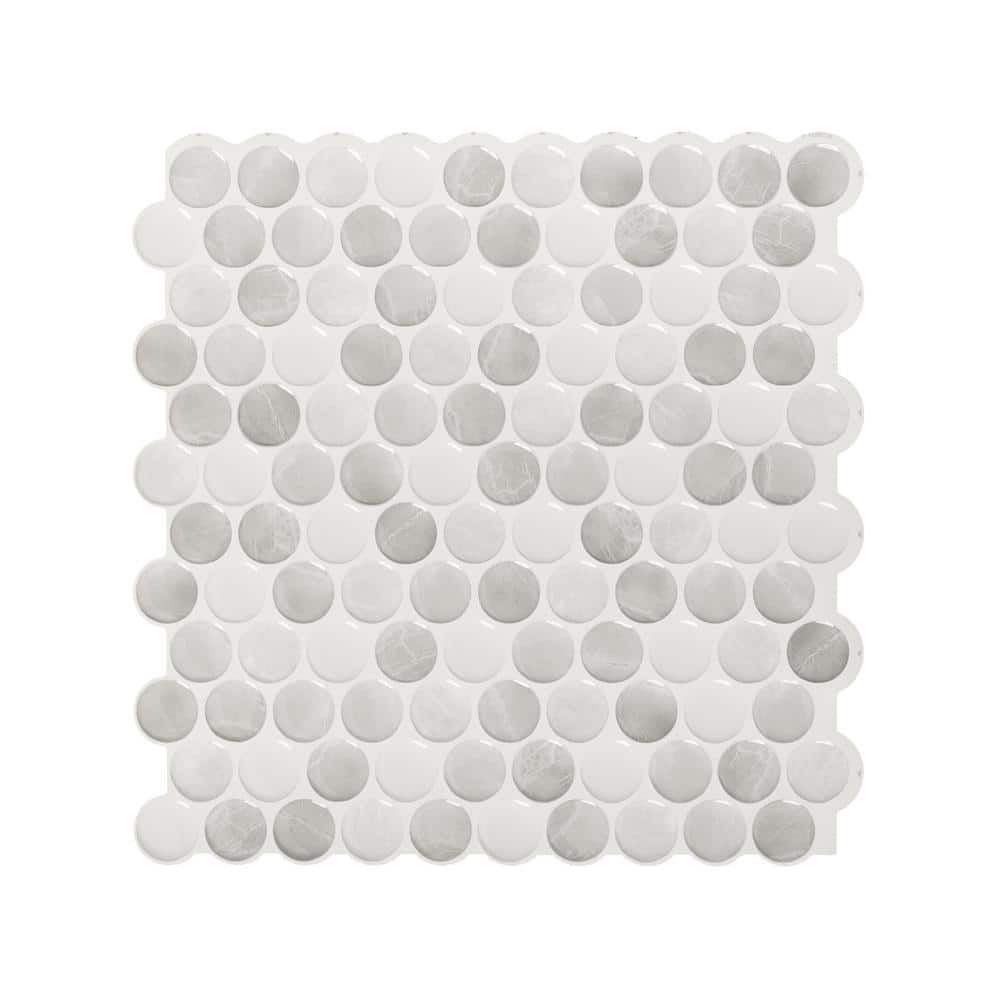 smart tiles Ravenna Inox 9.80 in W x 9.74 in Vinyl H Gray Peel and