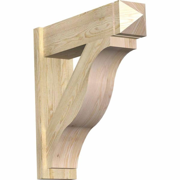 Ekena Millwork 8 in. x 30 in. x 30 in. Fuston Arts and Crafts Rough Sawn Douglas Fir Outlooker