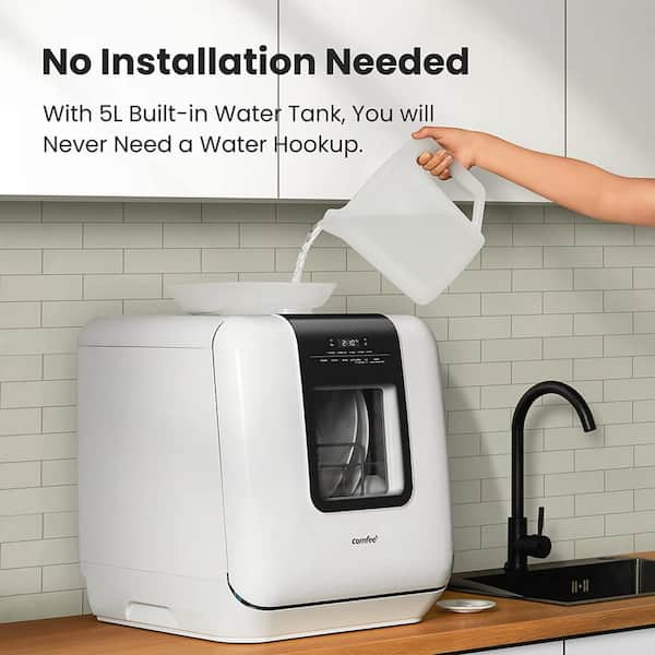 FAUCET HOOKUP (Install and Demonstration) - FARBERWARE COMPLETE PORTABLE  COUNTERTOP DISHWASHER 