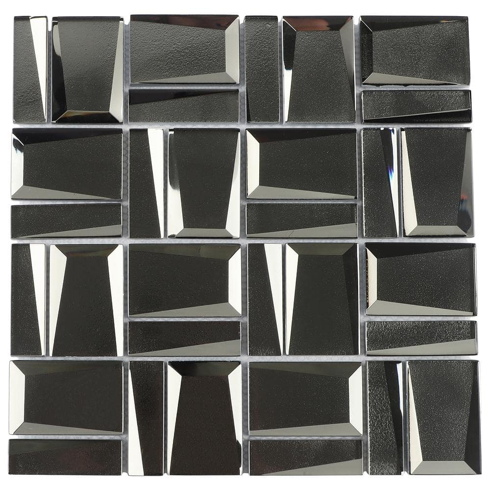 Revell 11" x 12" Glass Grid Mosaic Wall Tile (0.88 Sq. Ft. / Each)