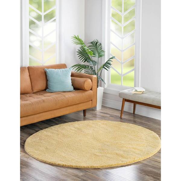 Solo Calabasas Yellow 6' 0 x 6' 0 Round Rug