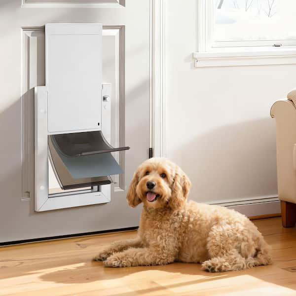 SKYSHALO Pet Door, Medium, with Three Magnetic Flaps and Metal