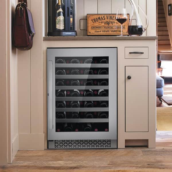 48-Bottle Stainless Steel 24 in. Single Zone Compressor Wine Cooler