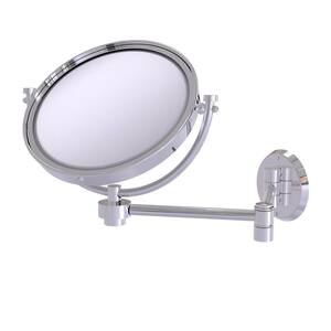 8 Inch Wall Mounted Extending Make-Up Mirror 2X Magnification in Polished Chrome
