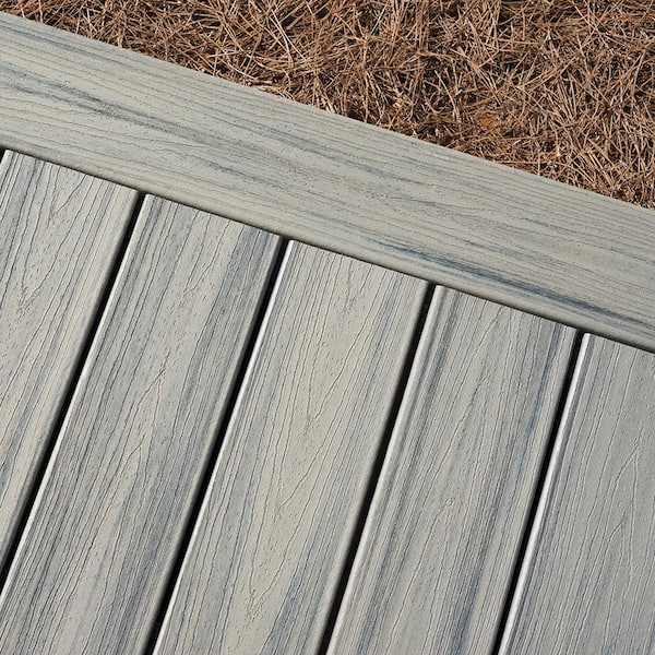 Transcend 1 in. x 6 in. x 1 ft. Island Mist Composite Deck Board Sample - Grey