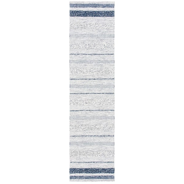 SAFAVIEH Striped Kilim Ivory Navy 4 ft. X 6 ft. Striped Area Rug