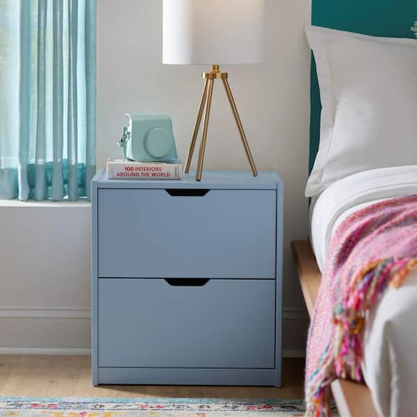 Unfinished Solid Pine 2-Drawer 20 in. W x 21.7 in. H x 13.8 in. D Natural Pine Wood Nightstand, No Handle