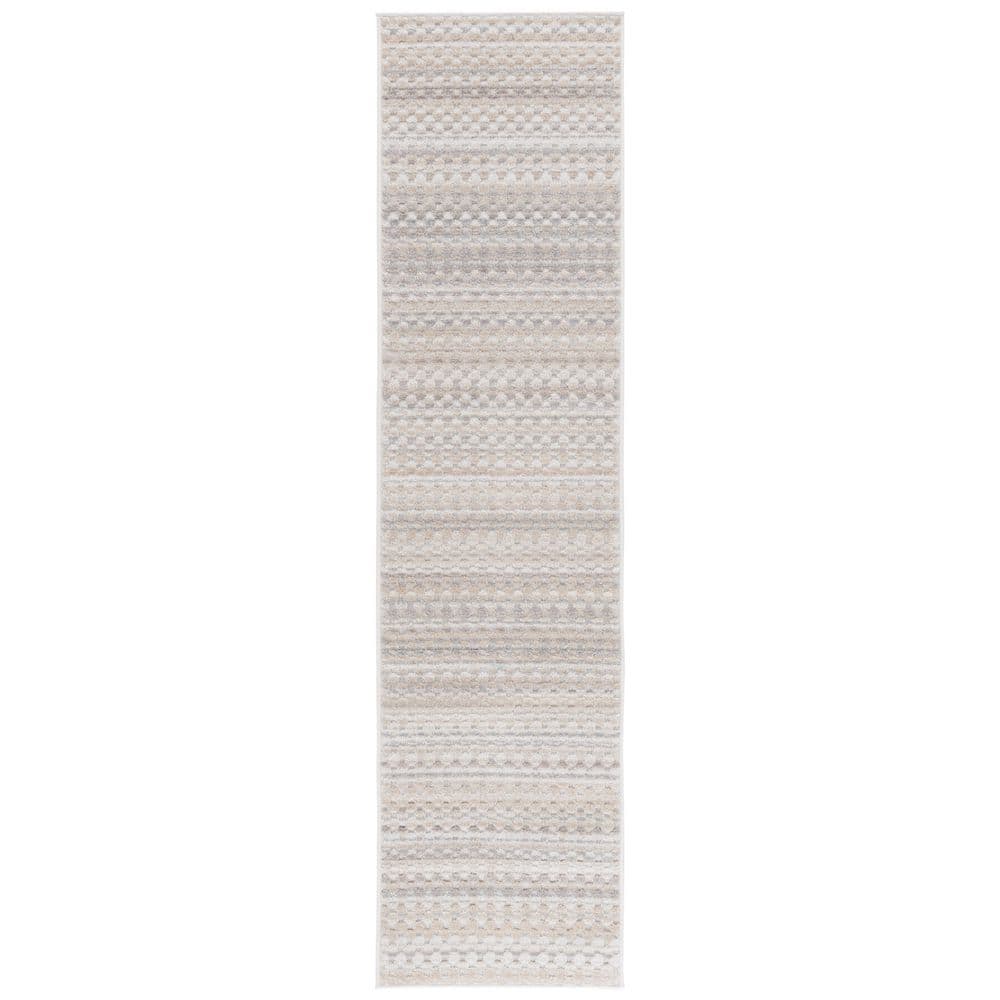Stella Beige/Gray 2 ft. x 8 ft. High-Low Faded Striped Indoor/Outdoor Runner Rug price history on PriceWatchPro