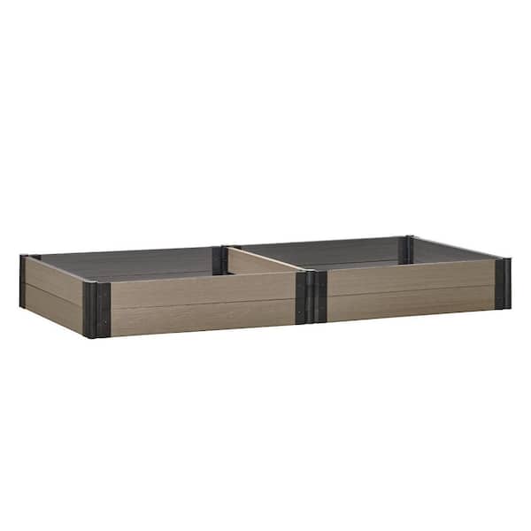 River Birch Capped Composite Raised Garden Bed 96 in. L x 48 in. W x 11 in. H