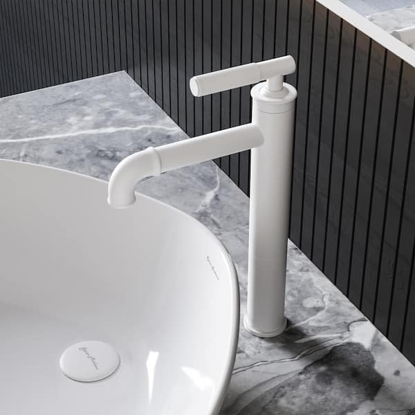 Swiss Madison Avallon Single-Handle Single-Hole Bathroom Faucet in Matte White
