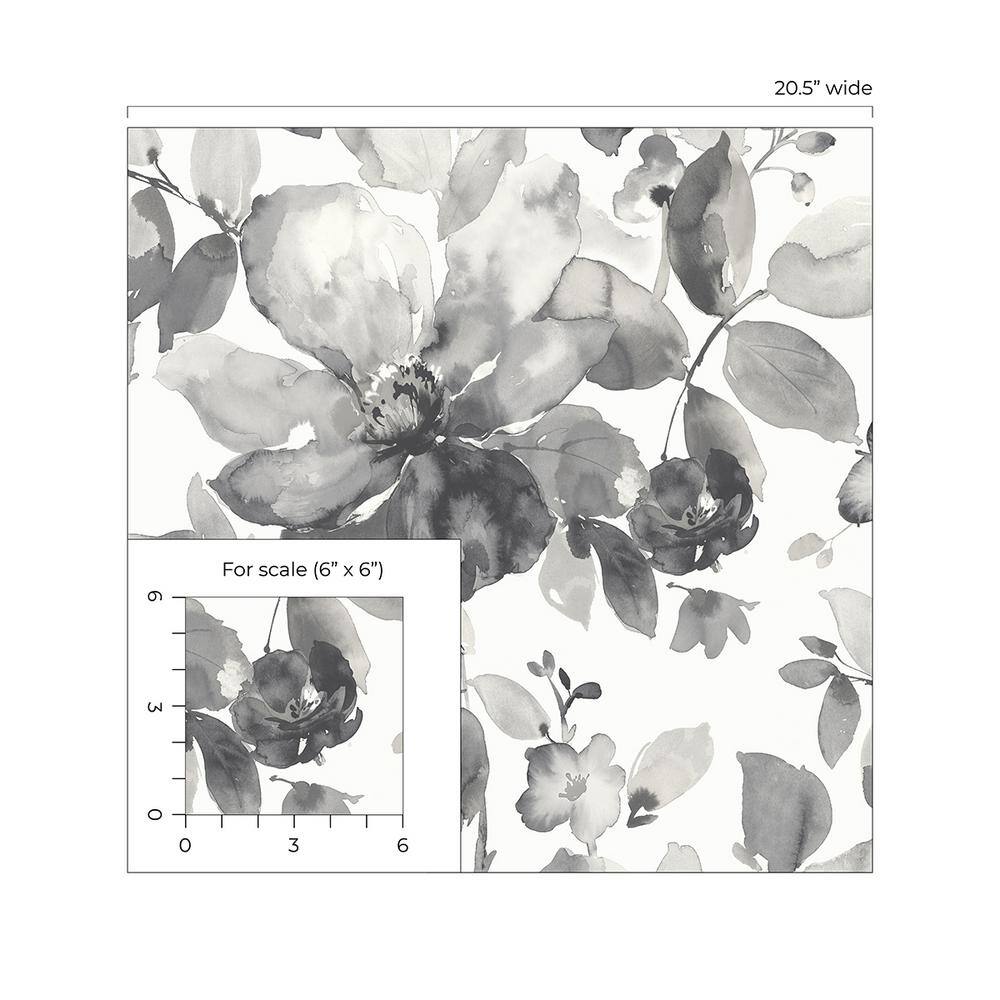 Inkwell Watercolor Garden Floral Pre-Pasted Wallpaper Roll